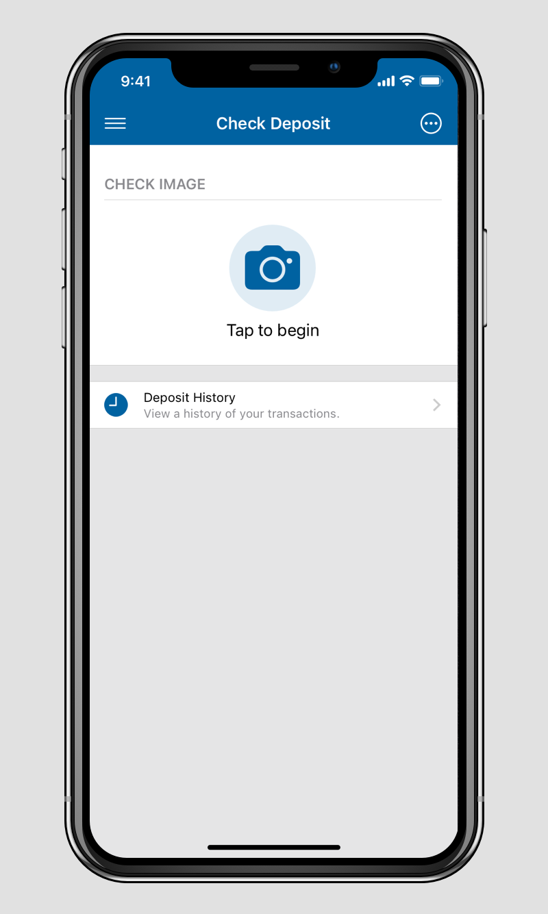 Mobile Check Deposit Screenshot