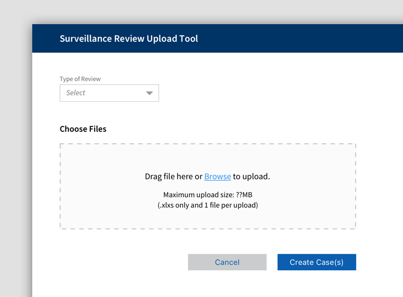 surveillance Review Upload Tool Webapp Screenshot