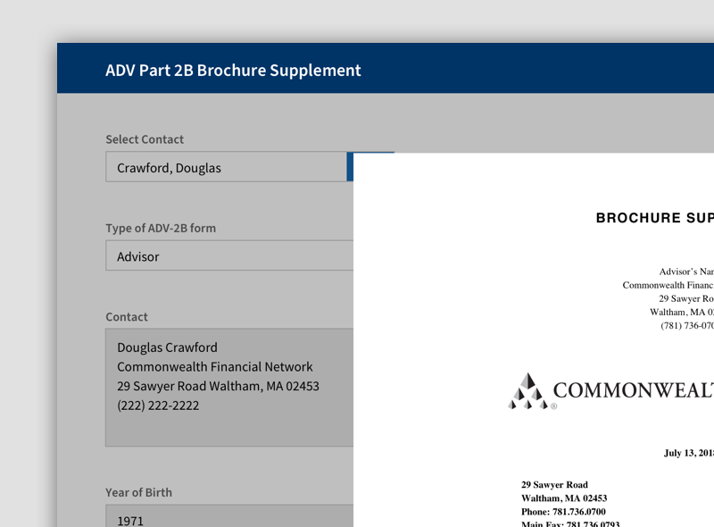 ADV2B Brochure Supplement Webapp Screenshot